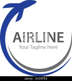 Modello vettoriale logo Plane Travel Illustrazione Vettoriale