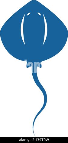 Modello di design piatto vettoriale con logo Stingray Illustrazione Vettoriale