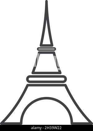 Design piatto del modello vettoriale Eifel Tower ilustration Illustrazione Vettoriale