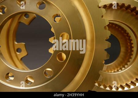 Ruote dentate studio riprendere sfondo industriale Foto Stock