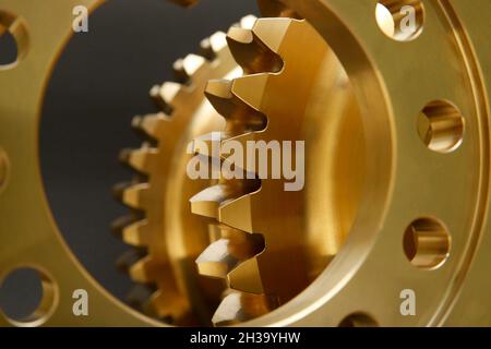 Ruote dentate studio riprendere sfondo industriale Foto Stock