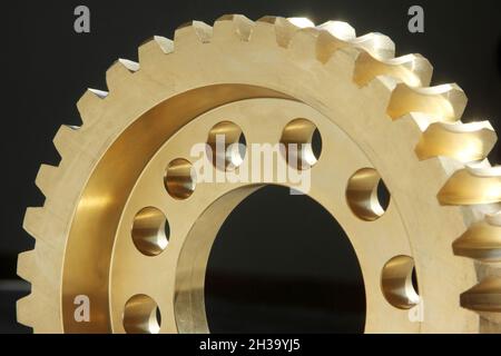 Ruote dentate studio riprendere sfondo industriale Foto Stock