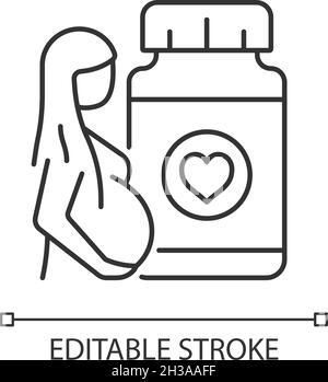 Supplementi per donne incinte icona lineare Illustrazione Vettoriale