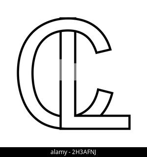 Logo LC, cl icona segno interlacciato lettere c l Illustrazione Vettoriale