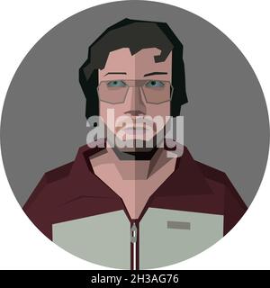 Arte piatta, ritratto, avatar. Vettore. Foto Stock
