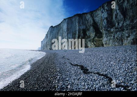 FRANCIA. SEINE-MARITIME (76) REGIONE NORMANDIA. SCOGLIERA DI ETRETAT Foto Stock