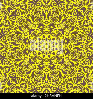 Motivo floreale senza cuciture. Stile etnico decorazione ornamentale colorata per scopi diversi. Illustrazione Vettoriale