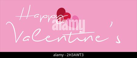 Felice sfondo di San Valentino con motivi di cuore, illustrazione Vector su un romantico sfondo rosa Illustrazione Vettoriale