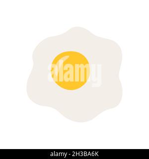Uova fritte su bianco, ingredienti alimentari, illustrazione vettoriale Illustrazione Vettoriale