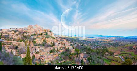 Città medievale Gordes Foto Stock