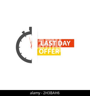 Cronometro dell'icona dell'offerta dell'ultimo giorno Illustrazione Vettoriale