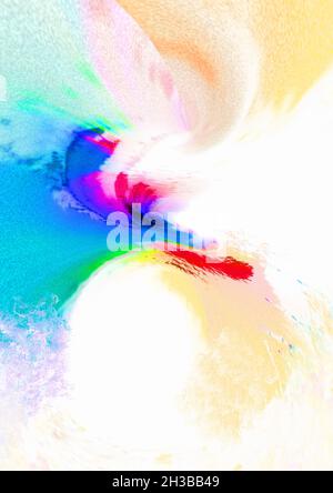 astratto sfondo luminoso multicolore spruzzi di vernici imitazione digitale di acquerelli spruzzi e macchie Foto Stock