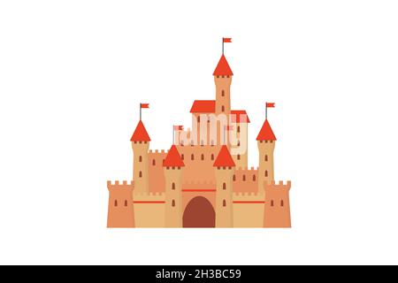 Castello icona stile piatto. Vettore eps10 Illustrazione Vettoriale