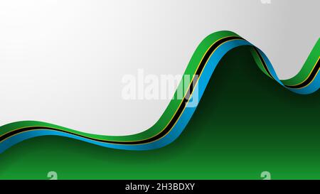 EPS10 Vector Patriotic background con i colori della bandiera della Tanzania. Un elemento di impatto per l'uso che si desidera fare di esso. Illustrazione Vettoriale
