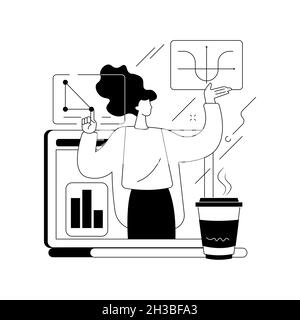 Illustrazione vettoriale astratta del concetto di tutoring matematico online. Illustrazione Vettoriale