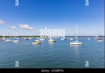 Porto di Sag Harbour e barche Foto Stock