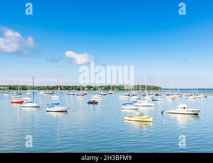 Porto di Sag Harbour e barche Foto Stock