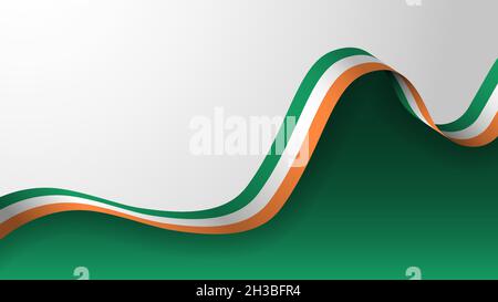 EPS10 Vector Patriotic background con i colori della bandiera irlandese. Un elemento di impatto per l'uso che si desidera fare di esso. Illustrazione Vettoriale