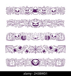 illustrazione vettoriale della collezione di halloween border Illustrazione Vettoriale