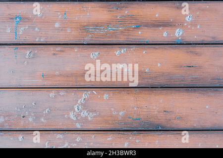 particolare di pannelli in legno di legno di legno colorato con calcestruzzo e uso di colore come sfondo Foto Stock