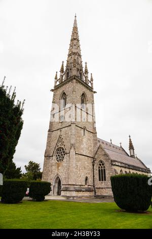 La chiesa di Santa Margherita, la chiesa di marmo, costruita da John Gibson. Bodelwydddan, Denbighshire, Galles. Foto Stock