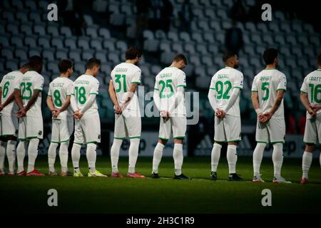 Squadra Sassuolo durante il campionato italiano Serie A football match tra Juventus FC e US Sassuolo il 27 ottobre 2021 allo stadio Allianz di Torino - Foto: Nderim Kaceli/DPPI/LiveMedia Foto Stock