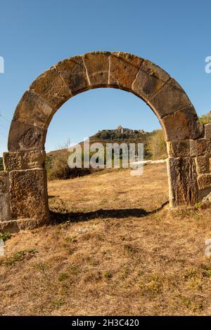 Architettura civile medievale in Cantabria Foto Stock