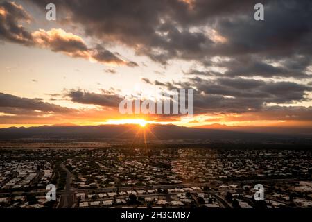 Green Valley, Arizona comunità di pensione, vista aerea Foto Stock