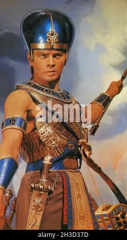 Dettaglio della copertina di un film Super 8 del 1956 MGM The Ten Commandments, con Yul Brynner come faraone Ramses. Foto Stock