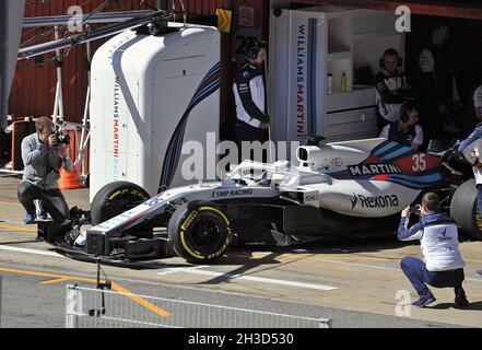 Sergey Sirotkin-Williams in preparazione pre-stagione del circuito di Barcellona Catalunya, 2018, Spagna Foto Stock