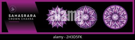 Chakra Symbols, Crown Chakra - SAHASRARA - conoscenza, coscienza, Fullfillment, Spiritualità - 'CAPISCO' Foto Stock