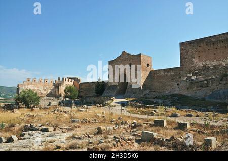 Il castello di Sagunto si trova nella provincia di Valencia, Comunità Valenciana, Spagna Foto Stock