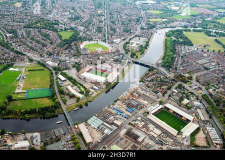Immagine aerea di Trent Bridge, Nottingham Nottinghamshire Inghilterra UK Foto Stock