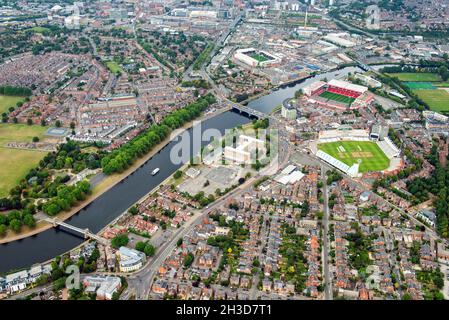 Immagine aerea di Trent Bridge, Nottingham Nottinghamshire Inghilterra UK Foto Stock