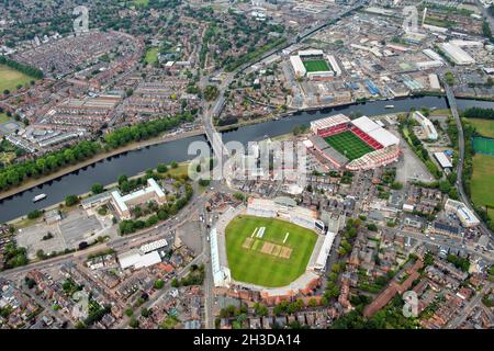 Immagine aerea di Trent Bridge, Nottingham Nottinghamshire Inghilterra UK Foto Stock