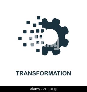 Icona trasformazione. Firma monocromatica della raccolta di gestione della produzione. Illustrazione di icone di trasformazione creativa per disegno di fotoricettore, infographics e. Illustrazione Vettoriale