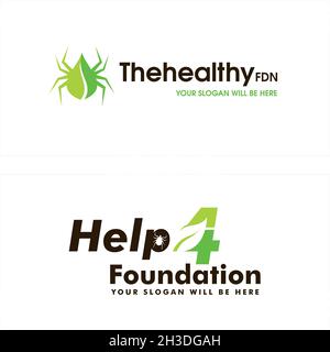 Insetto foglia natura icona iniziale logo modello di disegno Illustrazione Vettoriale