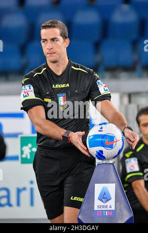 Giovanni Ayroldi arbitro durante il Campionato Italiano di Calcio una partita 2021/2022 tra SS Lazio e ACF Fiorentina allo Stadio Olimpico Foto Stock