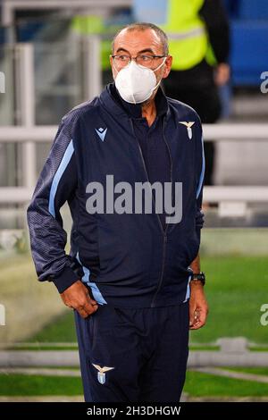 Maurizio Sarri allenatore (SS Lazio) durante il Campionato Italiano di Calcio a 2021/2022 partita tra SS Lazio e ACF Fiorentina all'Olimpico Foto Stock