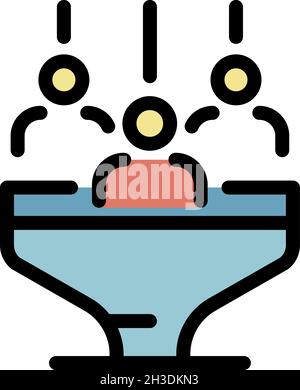 Icona di marketing uditivo. Contorno marketing vettore uditivo icona colore piatto isolato Illustrazione Vettoriale