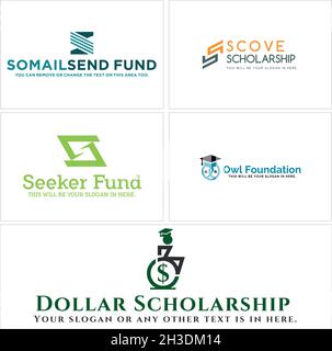 Education Academy borsa di studio cappello icona logo design Illustrazione Vettoriale