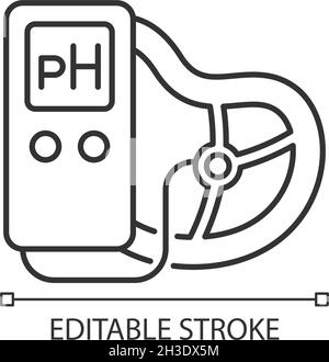 Icona lineare per la misurazione del pH degli alimenti Illustrazione Vettoriale