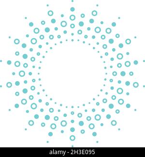 Raggi radiali punteggiati. Simbolo della luce a stella. Sunburst Illustrazione Vettoriale