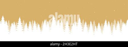 EPS 10 file vettoriale che mostra il tempo di Natale la natura paesaggio sfondo con campi di neve, abeti e sfondo colorato Illustrazione Vettoriale