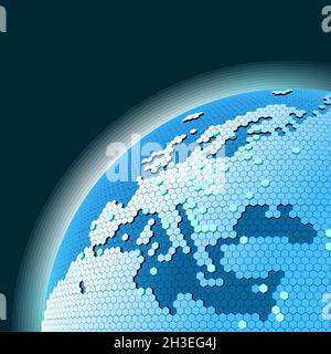 Tema di rete cellulare vettoriale disponibile formato vettoriale EPS-8 separato da gruppi e livelli per una facile modifica Illustrazione Vettoriale