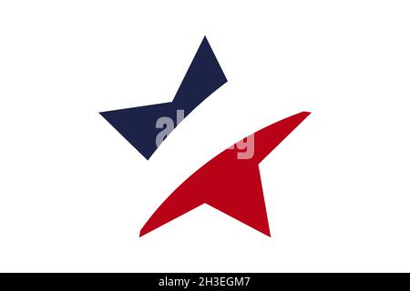 Icona a forma di stella negli Stati Uniti. Logo americano Illustrazione Vettoriale