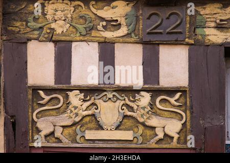 Francia, Bretagne, Rennes, architettura tradizionale, case a graticcio Foto Stock