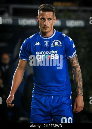 Empoli, Italia. 27 ottobre 2021. Pinamonti Andrea (Empoli) ritratto durante Empoli FC vs Inter - FC Internazionale, Serie Italiana di Calcio A match a Empoli, Italy, October 27 2021 Credit: Independent Photo Agency/Alamy Live News Foto Stock