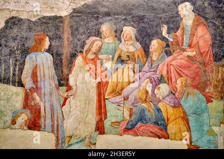 Francia, Parigi, Museo del Louvre, giovane presentato da Venere, dea romana dell'Amore, alle sette Arti Liberali di Botticelli Foto Stock