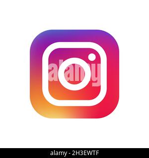 Icona del logo Instagram isolata su sfondo bianco. Immagine editoriale. Vinnitsia, Ucraina. Fabruary 01, 2021. Illustrazione Vettoriale